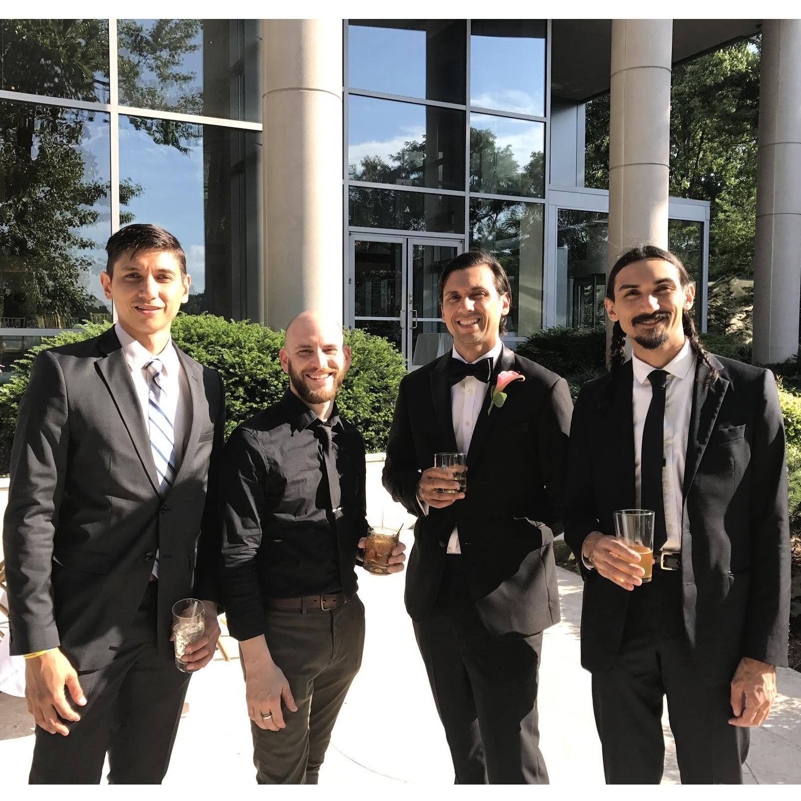 One of the many weddings we have been to together--here are the brothers Andre, Elliot, Justin and Nikos