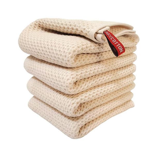 Aneway Kitchen Towels 100% Cotton Waffle Weave Dish Towel for Cleaning Drying Dishes Extra Absorbent and Soft, Dish Cloth,13 x 28 in, 4 Pack