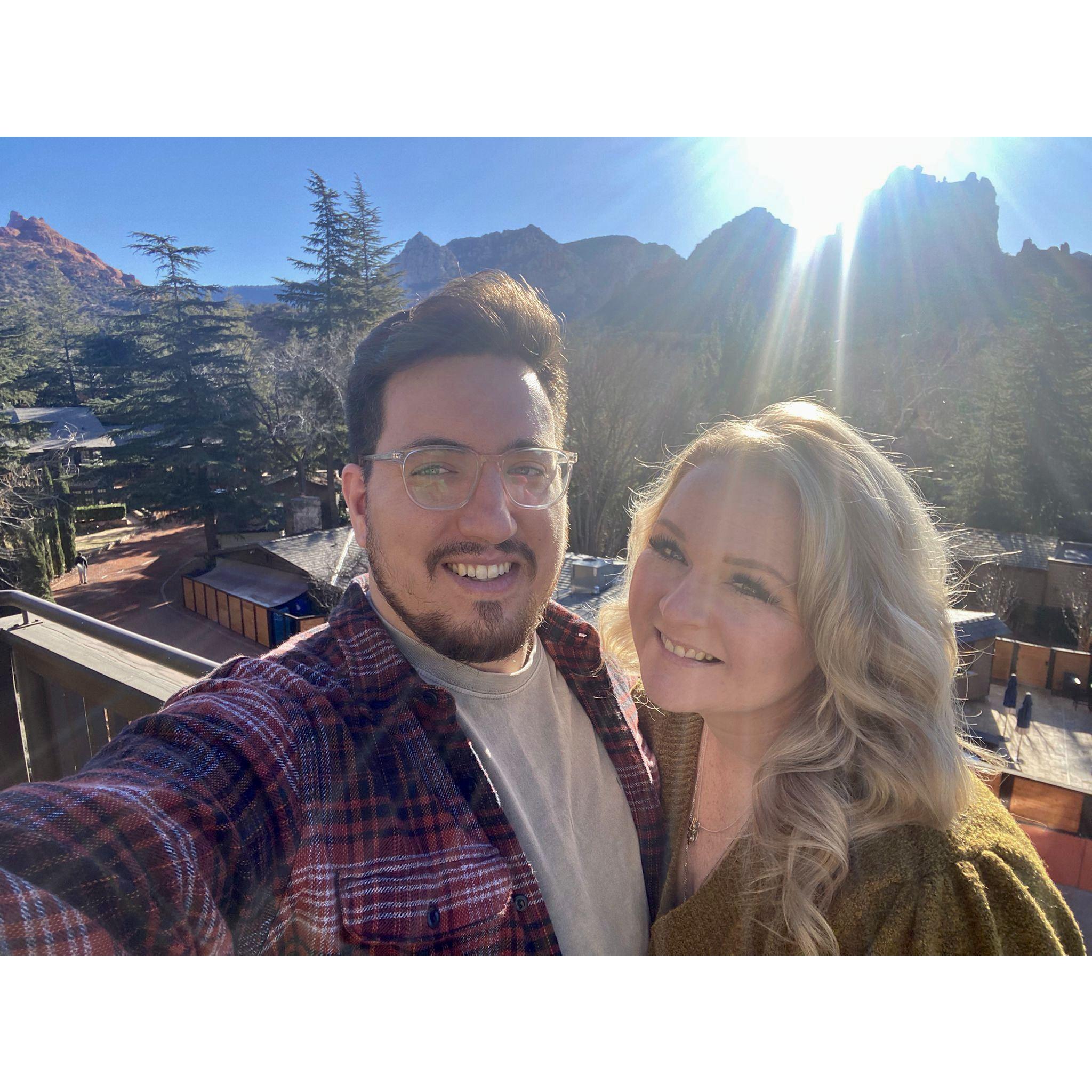 A morning at L'Auberge de Sedona, on the balcony of one of their cottages.