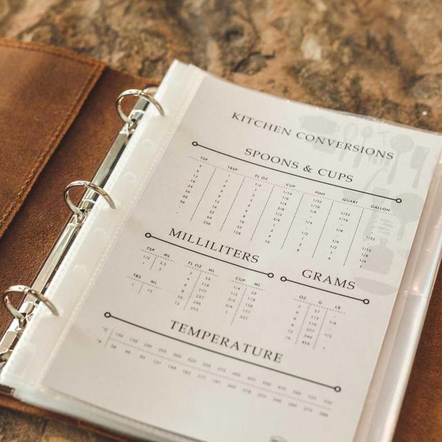 Leather Recipe Binder in Natural