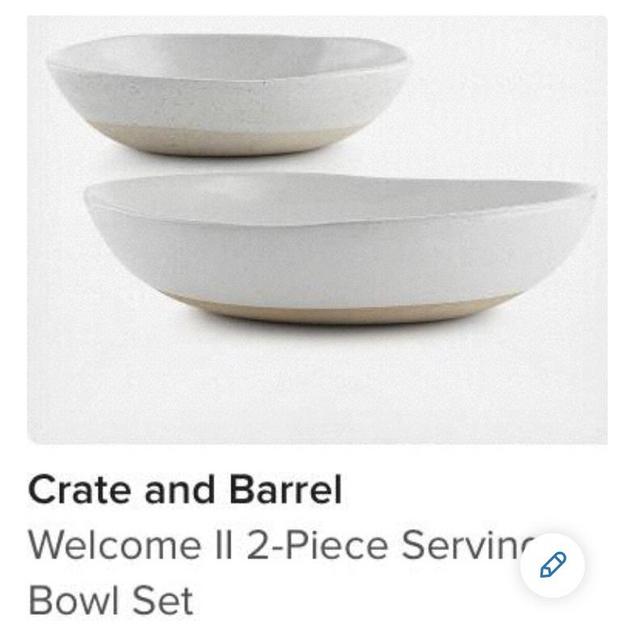 Crate and Barrel - 2-piece serving bowl set
