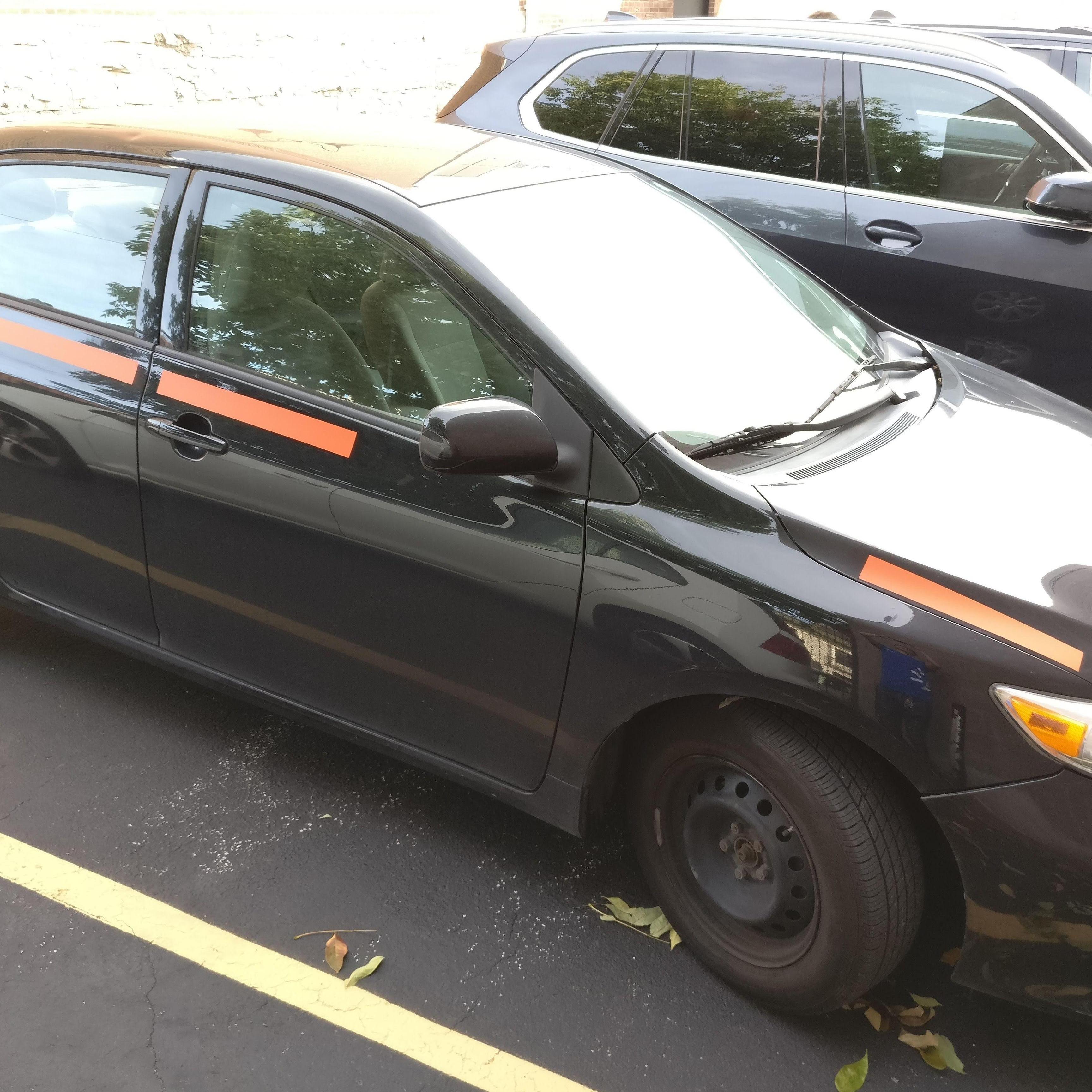 One of Ari's best pranks on Teresa (co-executed with Dan) was to decorate her car with racing stripes. Sadly, she did not keep them.