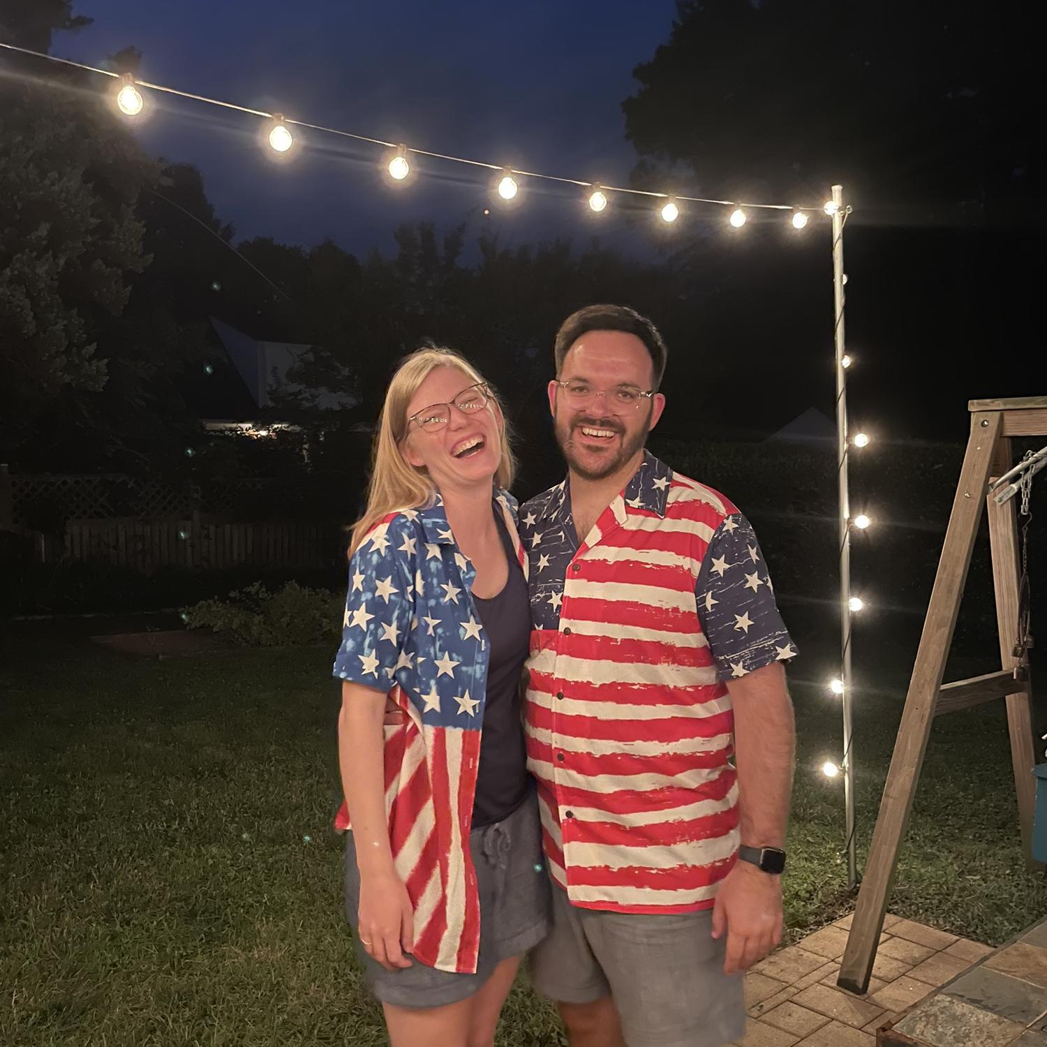 Repping matching outfits on the Fourth of July