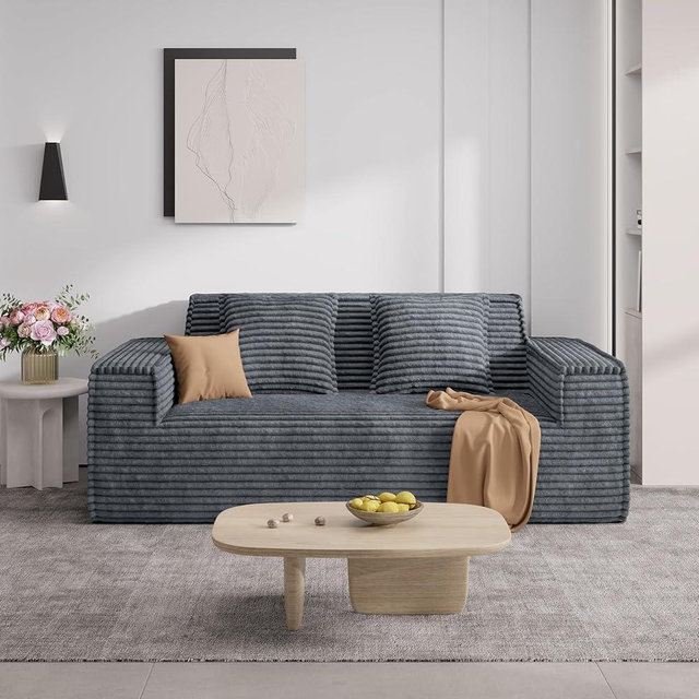 Luxanimarion 75'' Modern Loveseat Sofa, No Assembly Required Comfy Deep Seat Couches 1 pcs for Living Room, Bedroom, Apartment