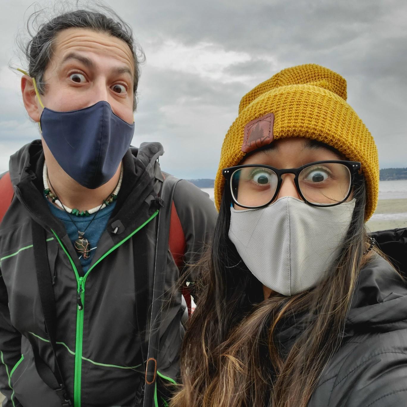 Even at the beach, we are all about those masks!