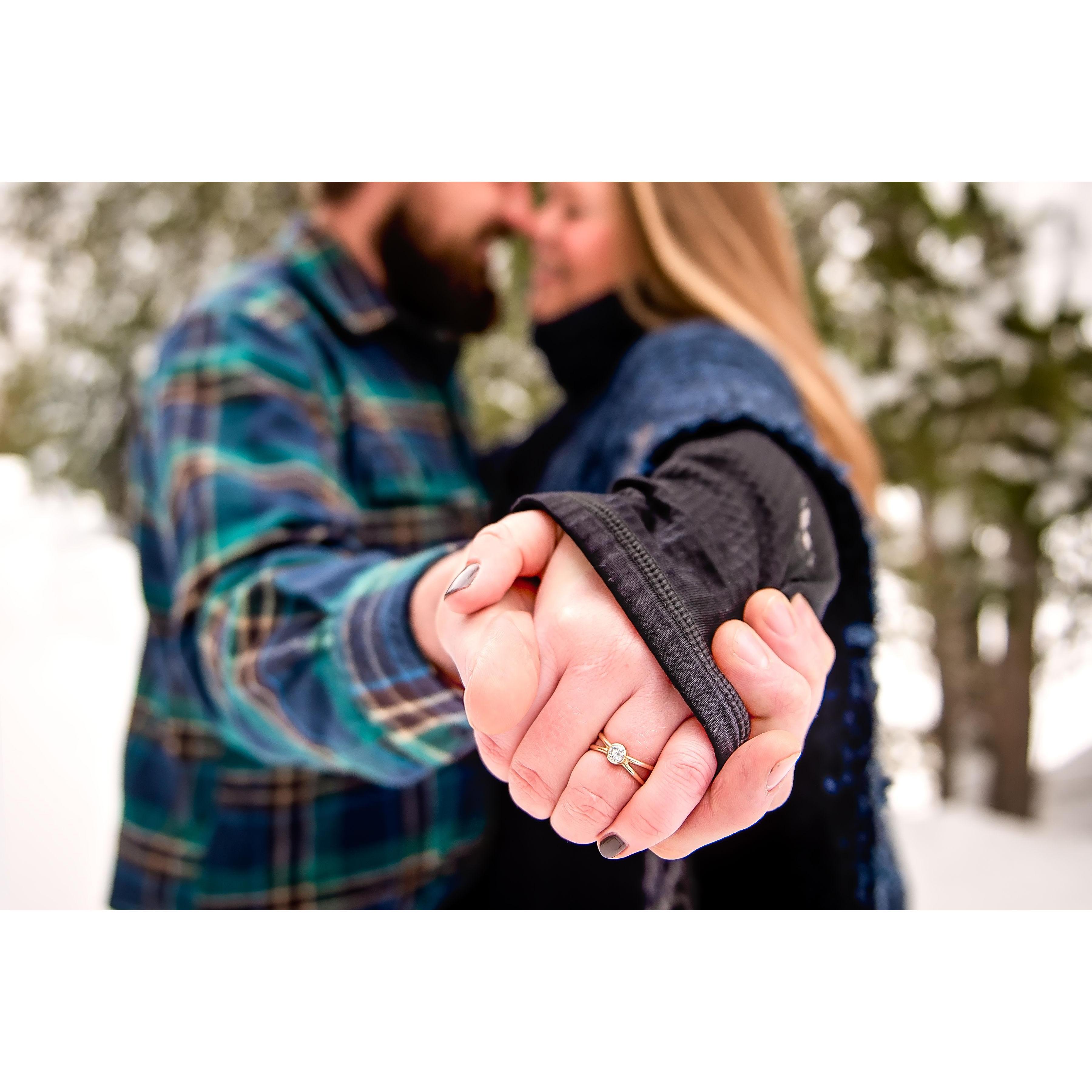 Engagement photos taken at the Outdoor Center, where our reception will be held.