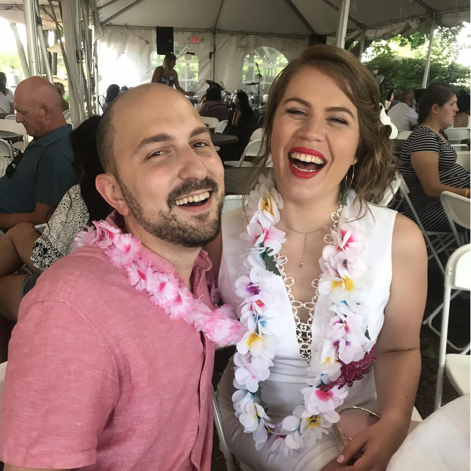 Laughing at Katy's shower!