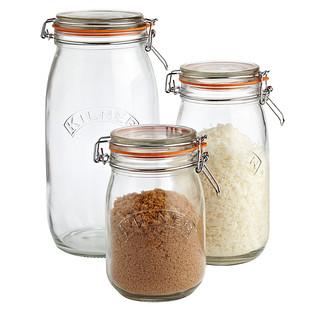 Kilner Round Hermetic Glass Jars, 2.1 qt.