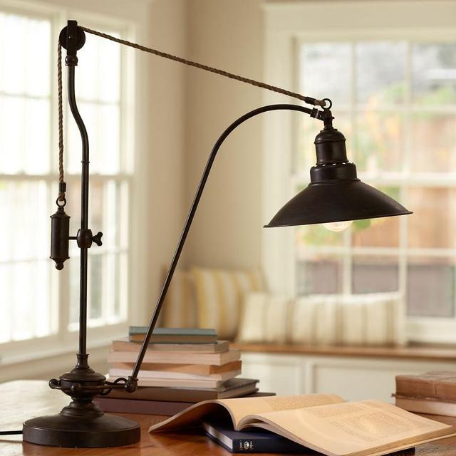 Glendale Pulley Task Table Lamp, Bronze Finish