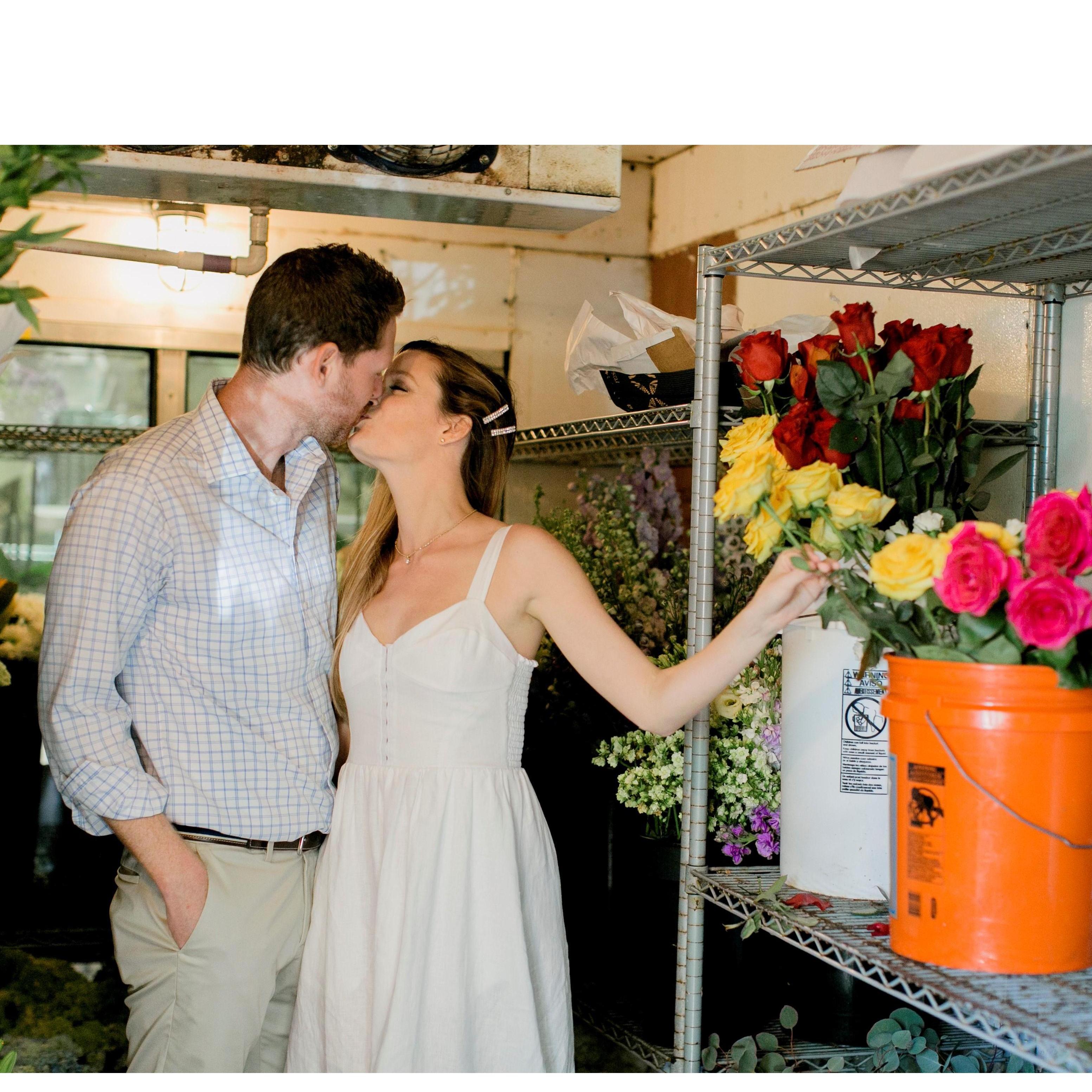 Brief stop to pick out flowers for a bouquet