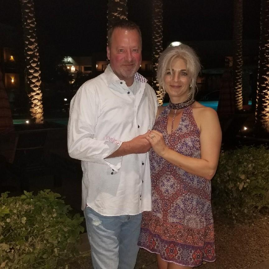 This picture was taken the night he proposed!