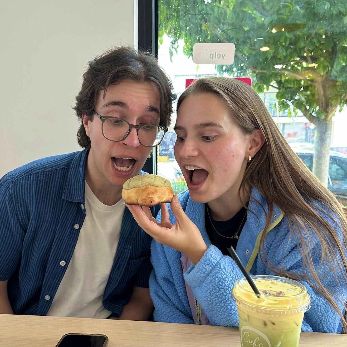 Taylor indulging Sam’s constant wish for a treat…and a matcha :)