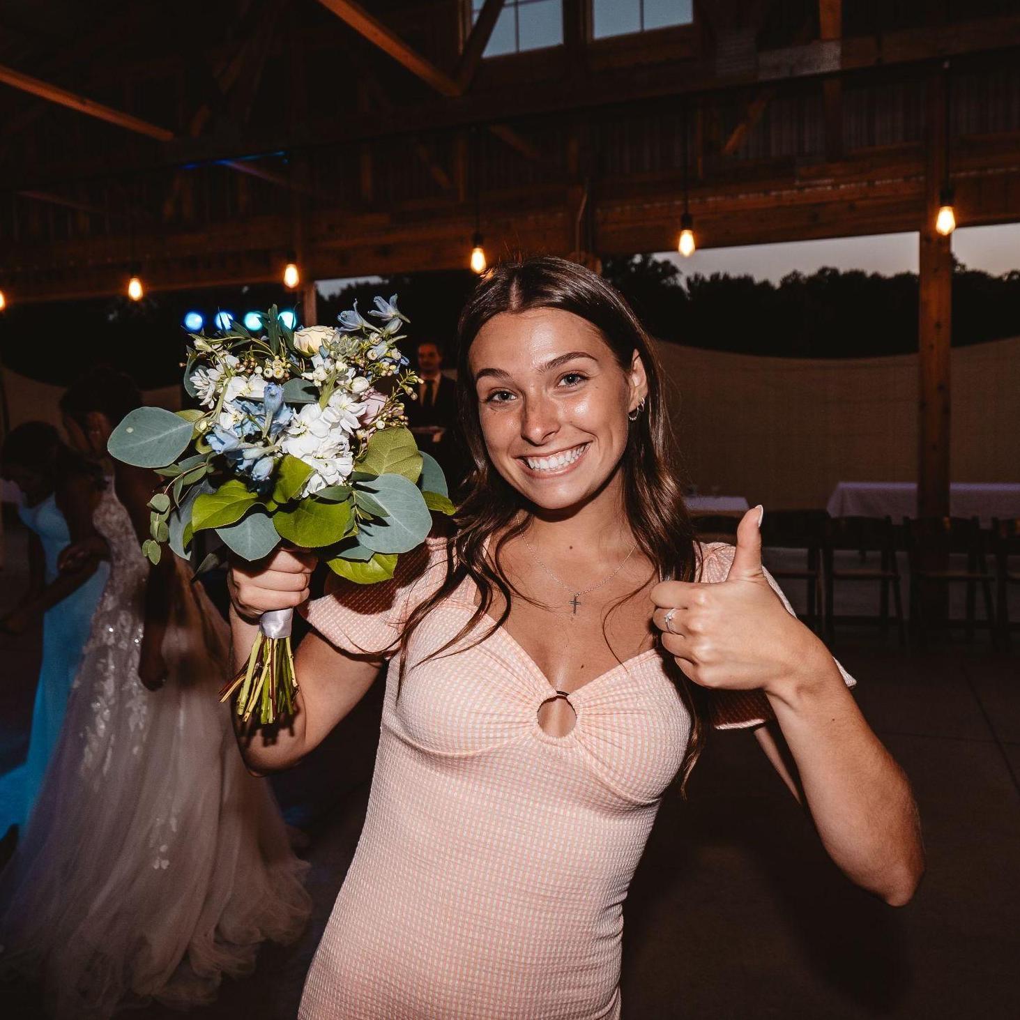 Fun fact, I actually caught Bree's bouquet at her and Josh's wedding. Sure enough it worked, we're next!