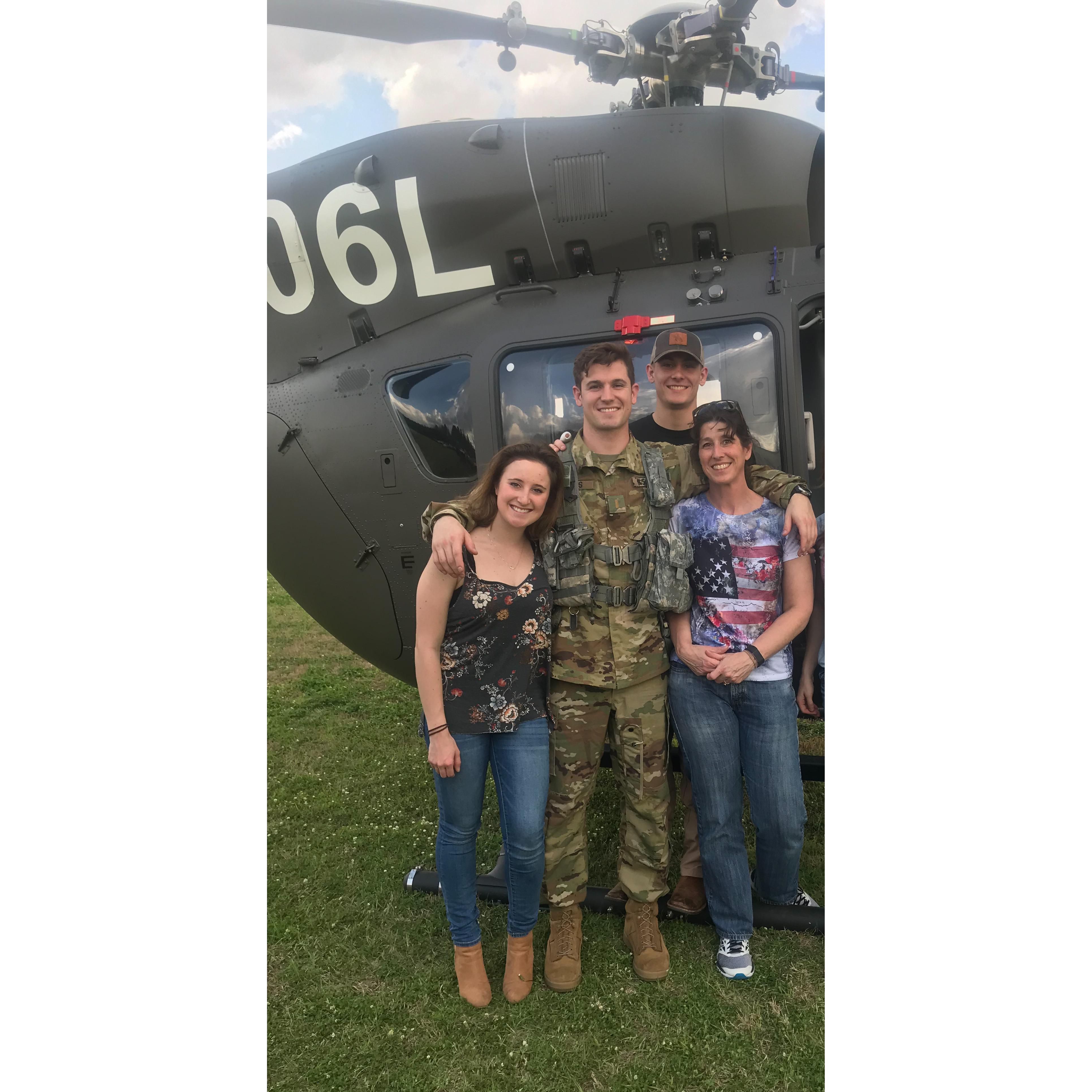 At Kenneth’s flight school family day. Back when he was flying the little o’le Lakota.