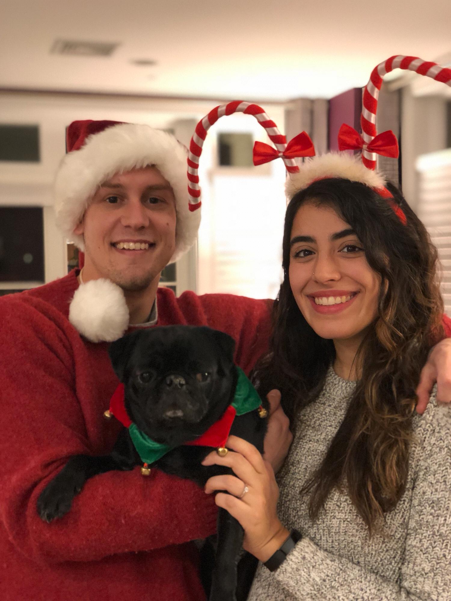 Christmas Eve in NJ = silly hats for everyone!