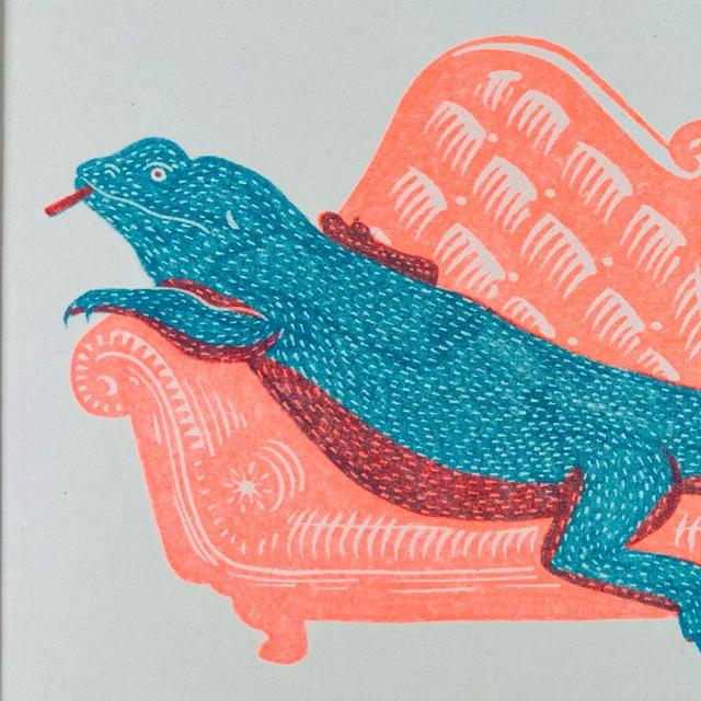 Lounge Lizard - Riso Art Print