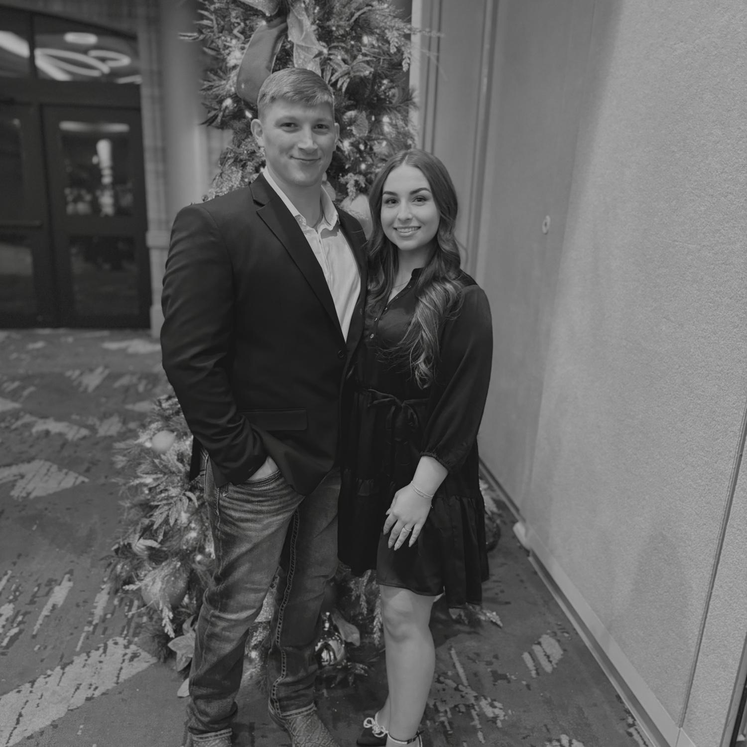 At this Christmas party, someone asked if we were engaged. 5 days later we were!