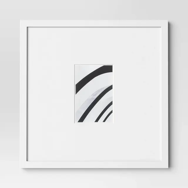 15"x15" to 4"x6" Square Wall Frame White - Threshold™: Modern Beveled Mat, MDF, Glass