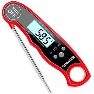 GDEALER DT09 Waterproof Digital Instant Read Meat Thermometer with 4.6” Folding Probe Calibration Function for Cooking Food Candy, BBQ Grill, Smokers