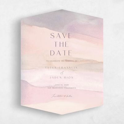 Pink Diamond Wedding Save the Date - Povera Portrait