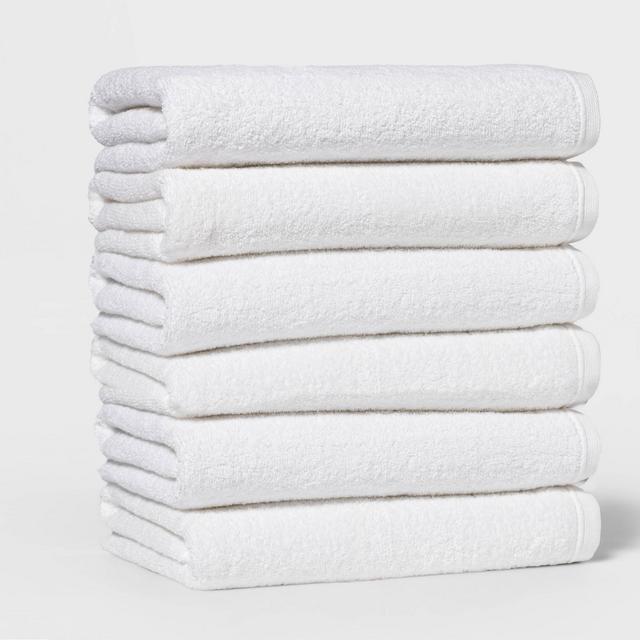 6pk Bath Towel Set White - Room Essentials™