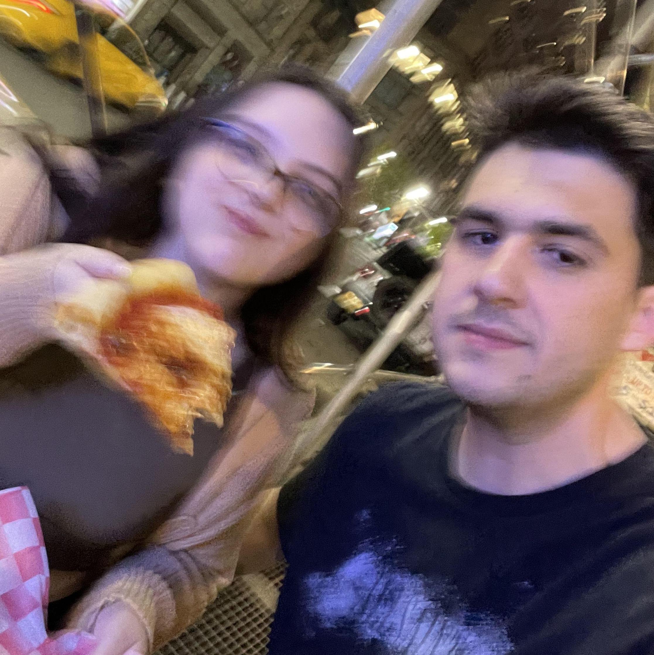 David and Becca's first trip to New York. Becca really loves pizza.