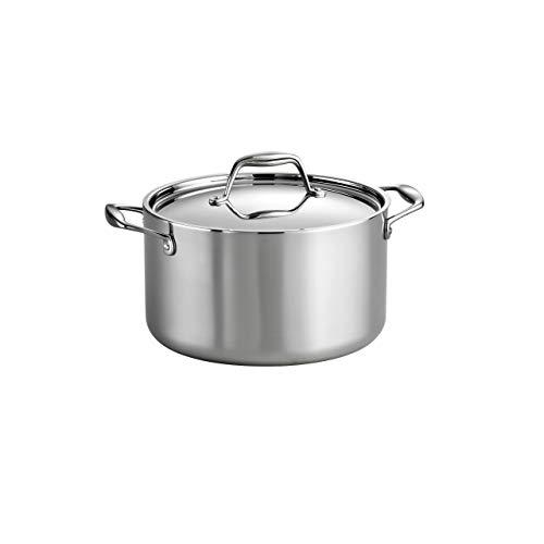 Tramontina 80116/040DS Gourmet Stainless Steel Induction-Ready Tri-Ply Clad Covered Sauce Pot, 6-Quart, NSF-Certified, Made in Brazil