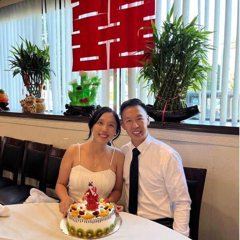 Our first wedding ceremony cake cutting!