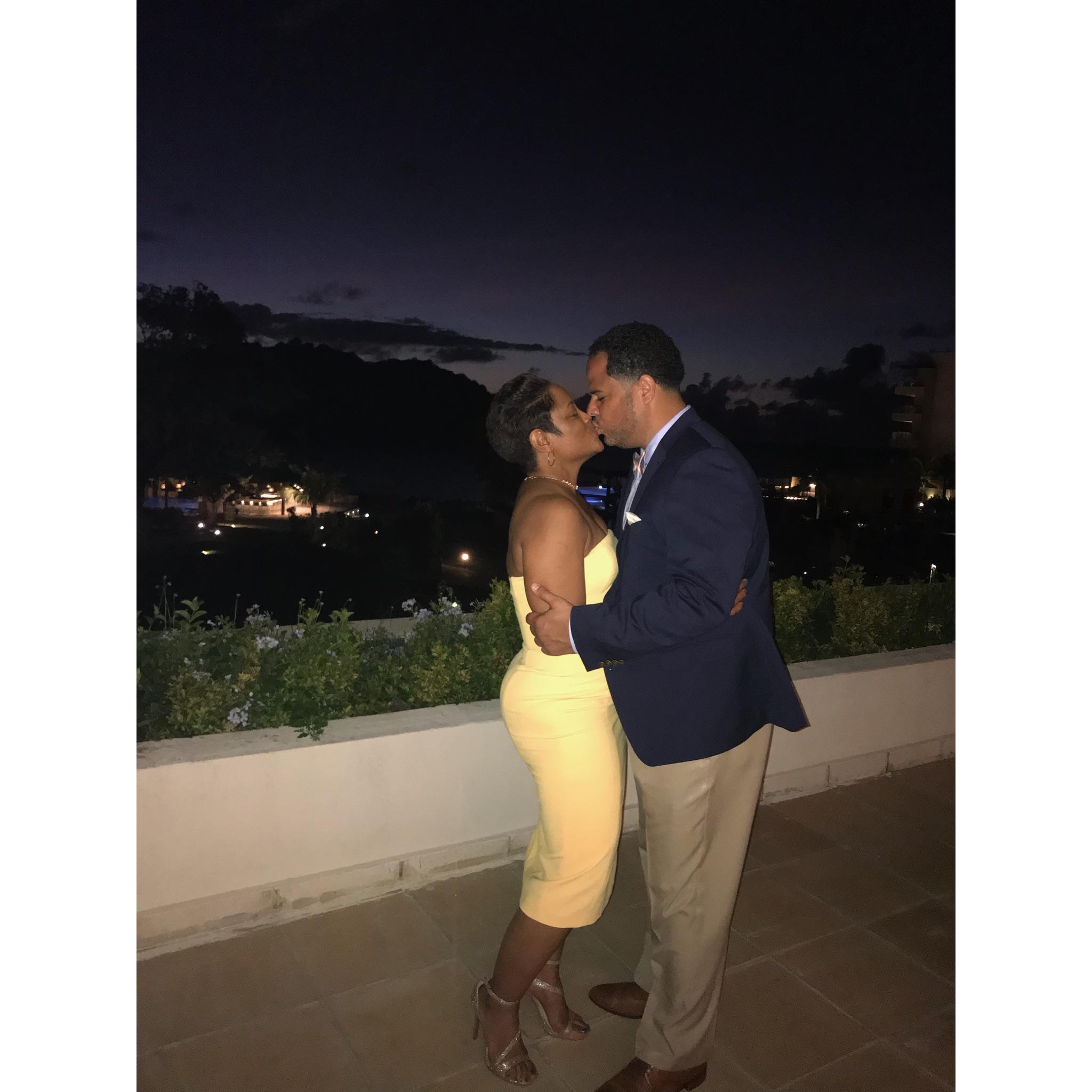 In St. Lucia at a friend's wedding from medical school.