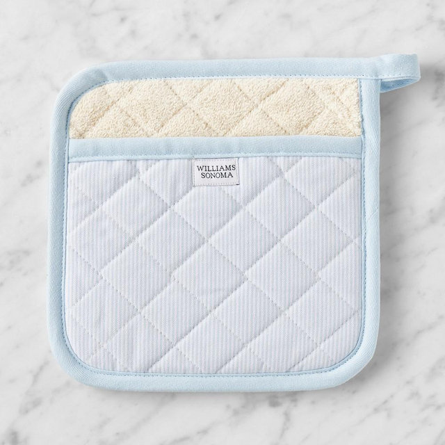 Williams Sonoma Heritage Stripe Potholder, Ice Water Blue