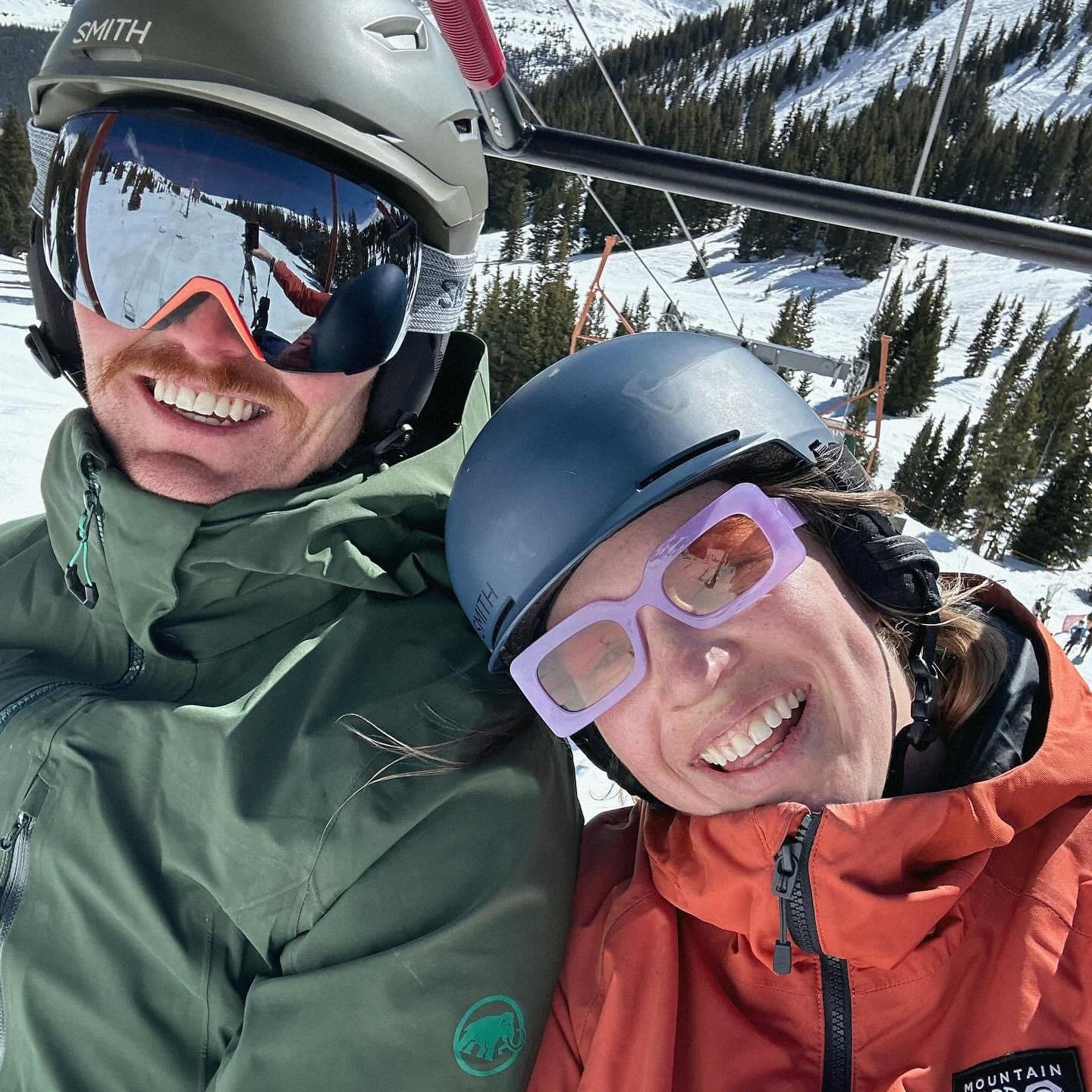ski date! One of many and one where I forgot my goggles. Props to these shades #fashun
