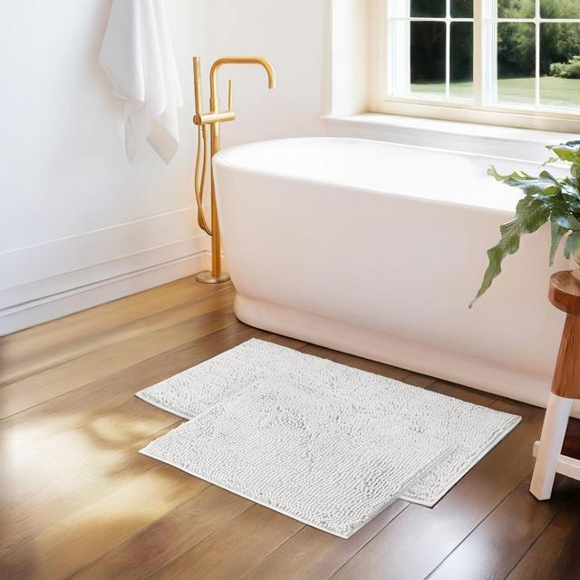 Soft Absorbent Chenille Bath Mat Rug with Anti-Skid Rubber Backing - Becky Cameron