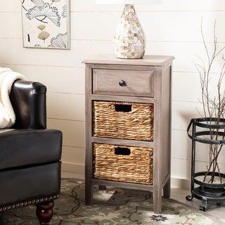 Safavieh Everly Vintage Grey/ White Drawer Storage Side Table - 15" x 11.8" x 27.6"