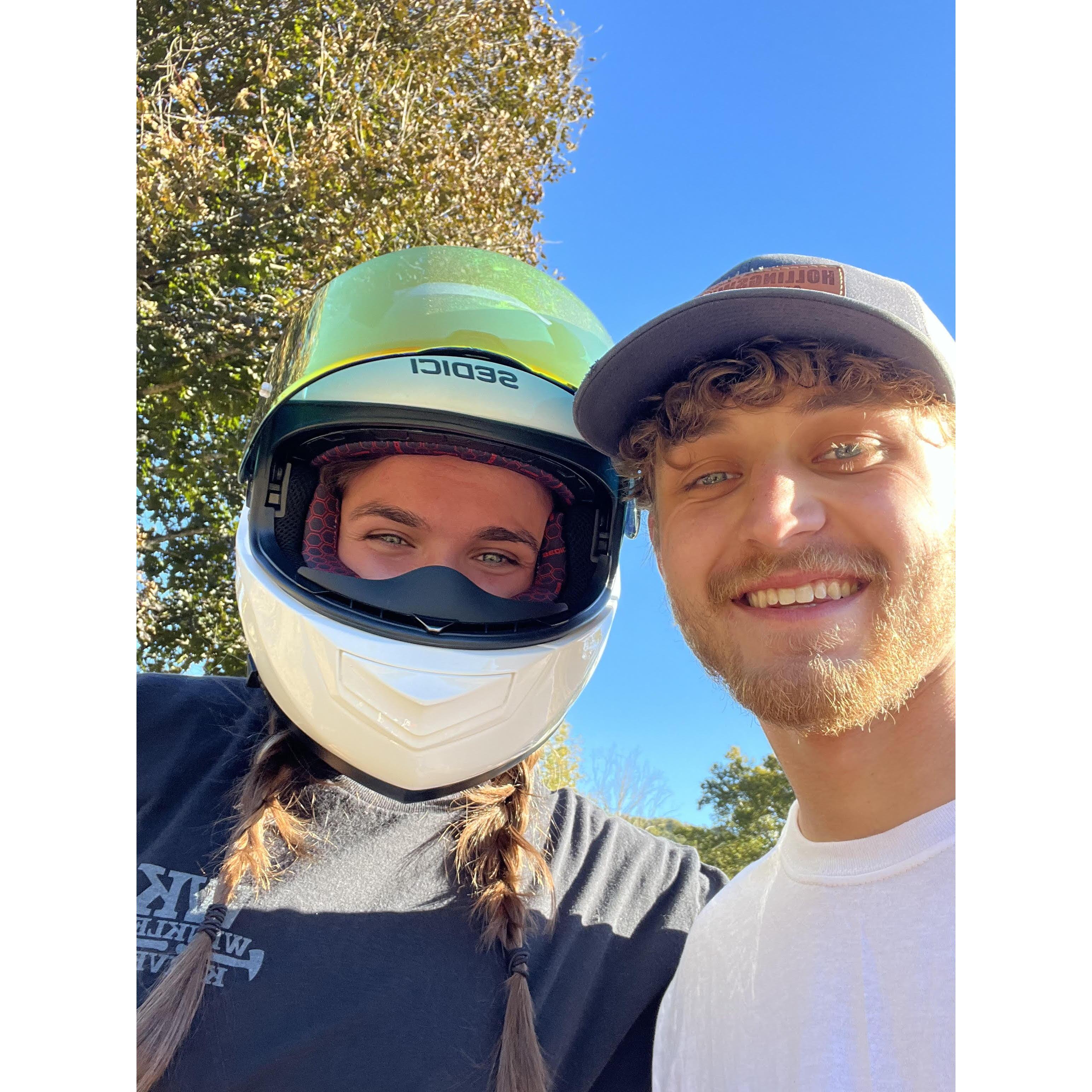 When Austin taught McKenna how to ride his dirt bike. So much fun!