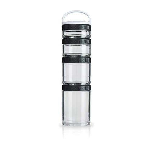 BlenderBottle C00301 GoStak Twist n' Lock Storage Jars, 4-Piece Starter Pak, Black