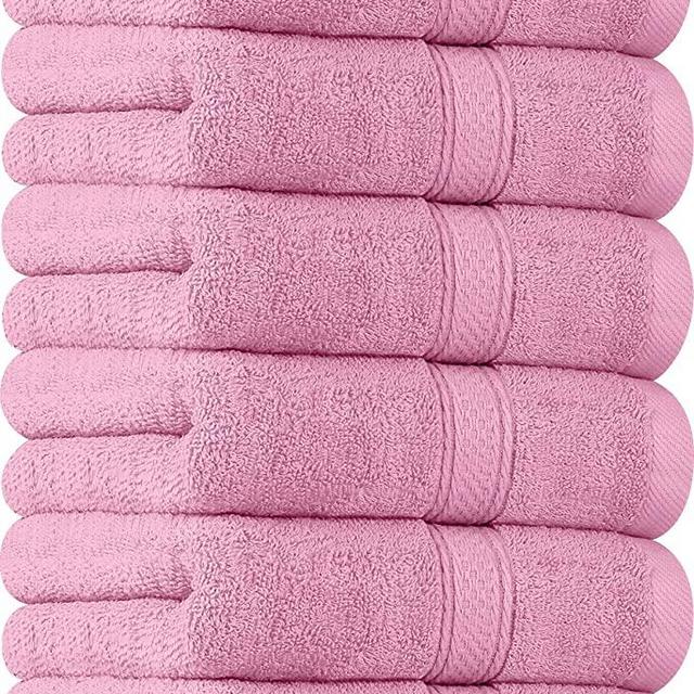 Utopia Towels [6 Pack Premium Hand Towels Set, (16 x 28 inches) 100% Ring Spun Cotton, Ultra Soft and Highly Absorbent 600GSM Towels for Bathroom, Gym, Shower, Hotel, and Spa (Pink)