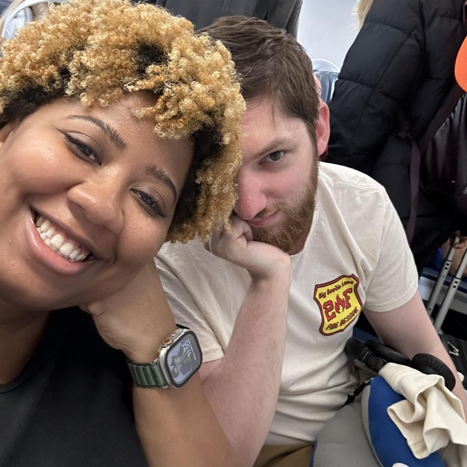 Waiting for our flight to Miami to celebrate the big 3-0!