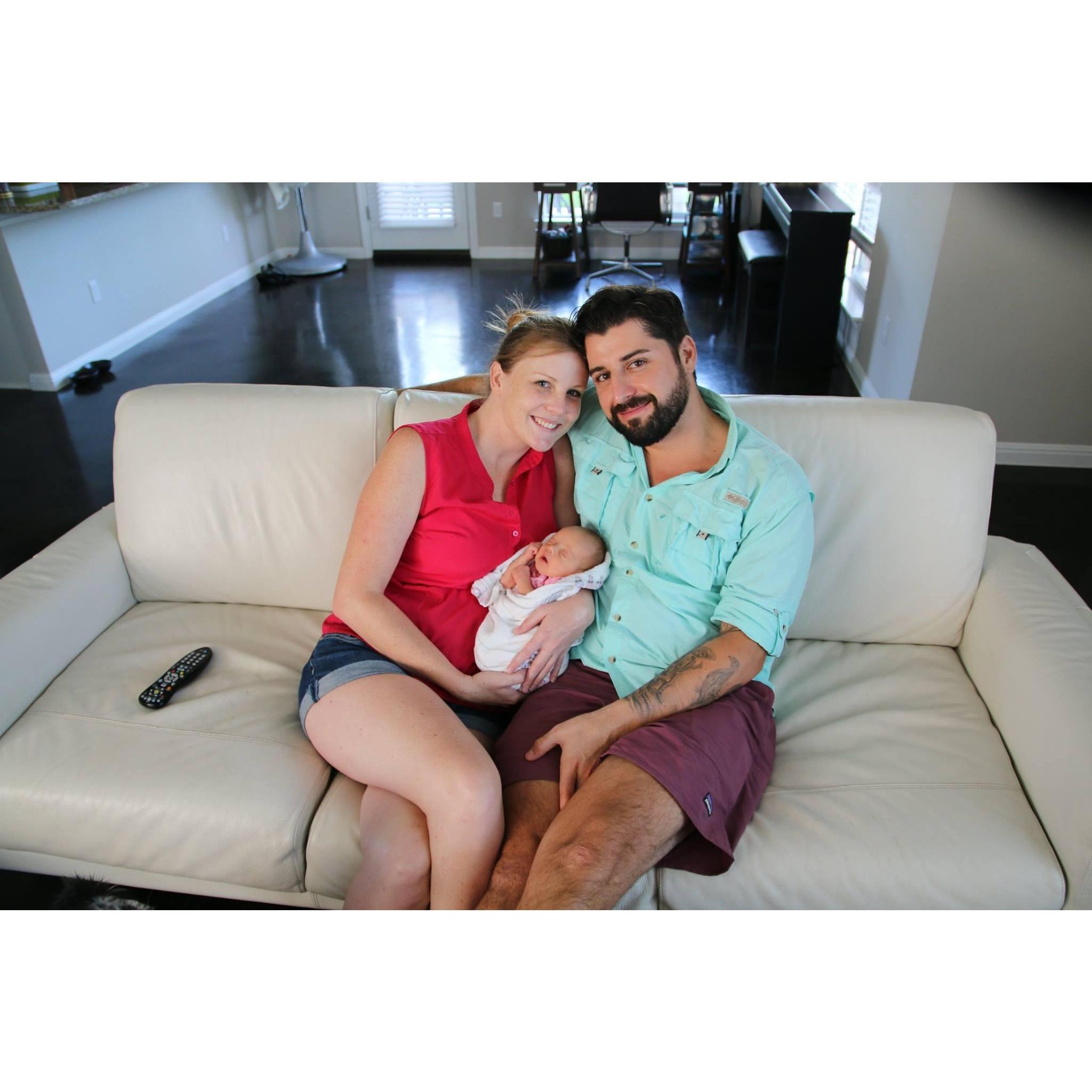 Our first day home with our baby girl, Maggie - she was 6 weeks early and getting her home after nine days in the NICU was such a relief. We really became close through this experience.