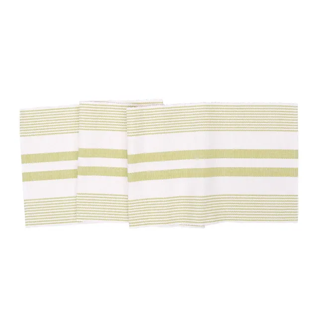 C&F Home Classic Peridot Stripe Green & White 100% Cotton Table Runner 13" x 72"