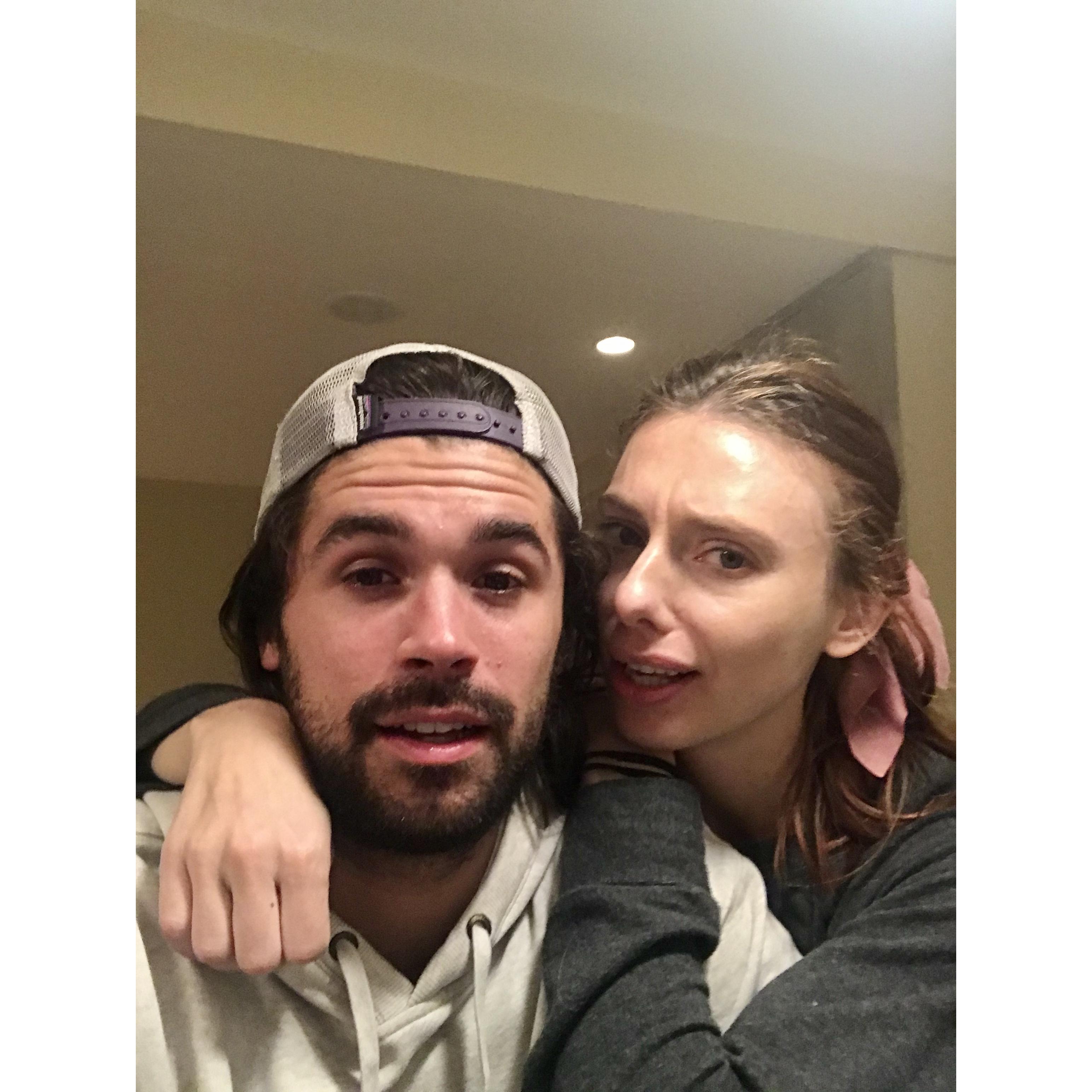 This is was after we moved into our house. That look is part exhaustion, part relief, part get out of my house.