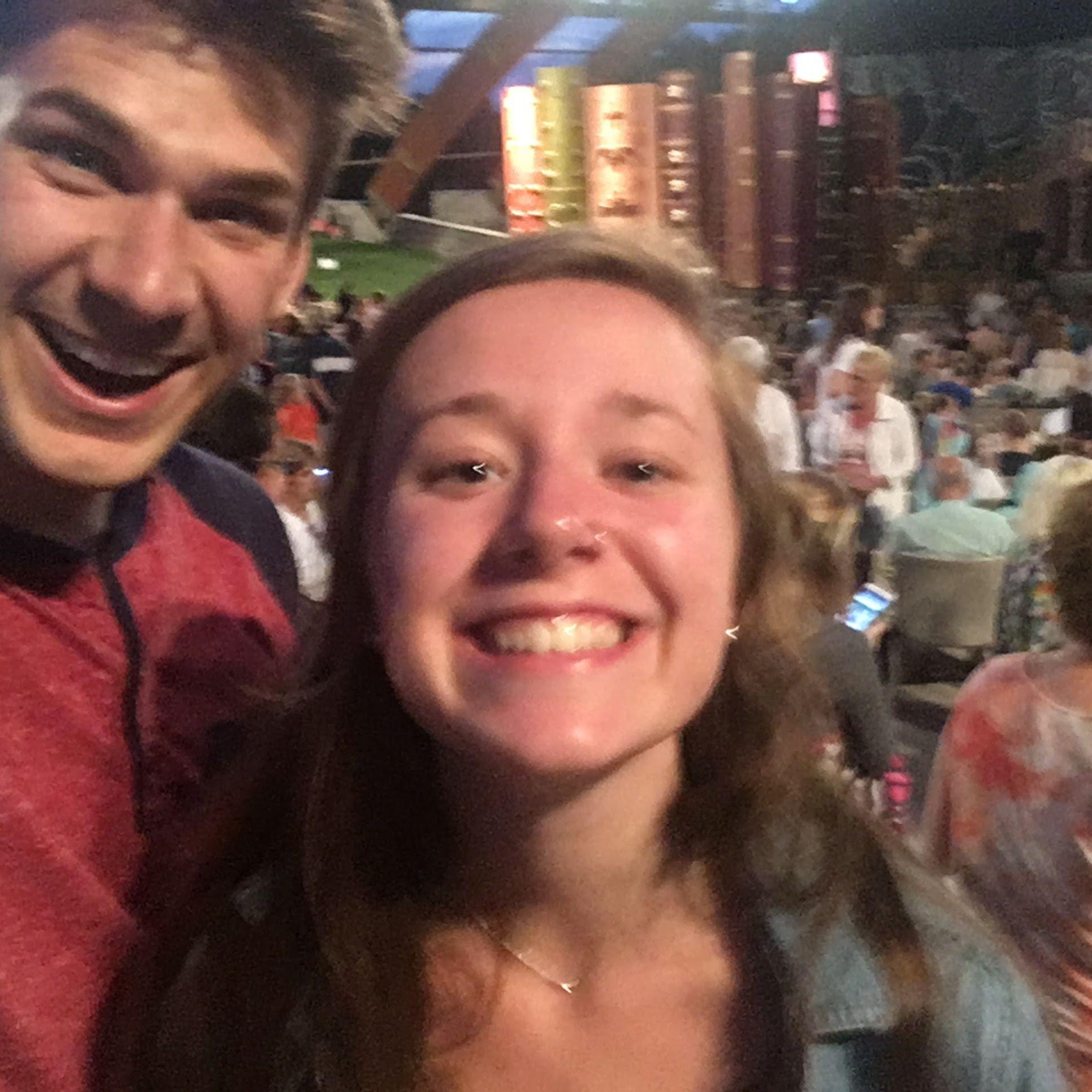 Our first official date in the summer of 2017. Beauty and the Beast live at the Bluestem Ampitheatre in Fargo ND. Mark was into capturing the moment. Claire? Not so much.