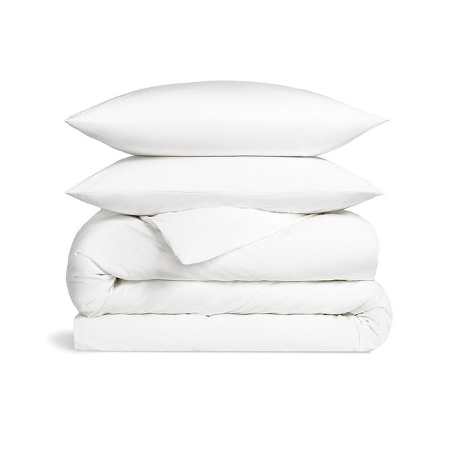 Brooklinen Luxury Sateen Duvet Cover Set - King/California King Size in White - Includes 1 Duvet Cover and 2 Pillowcases - 100% Cotton, 480 Thread Count