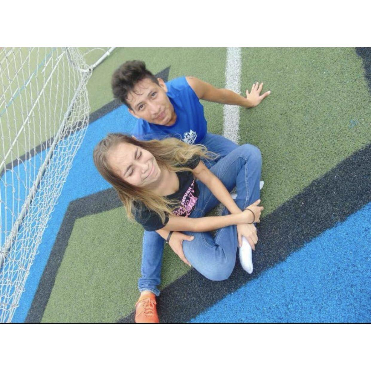 Our first picture. I did not want to get photographed, I didn't want to get caught having a bf!.. LOL - Steph. 2016.