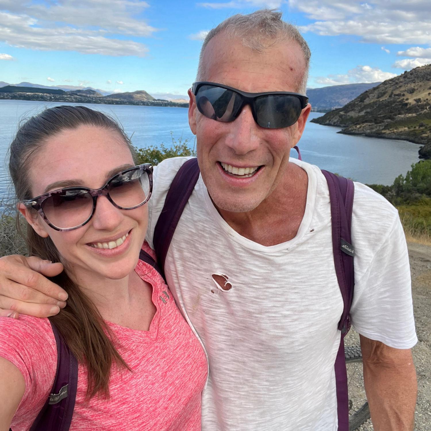 Biking a rocky trail to Glendhu Bay.