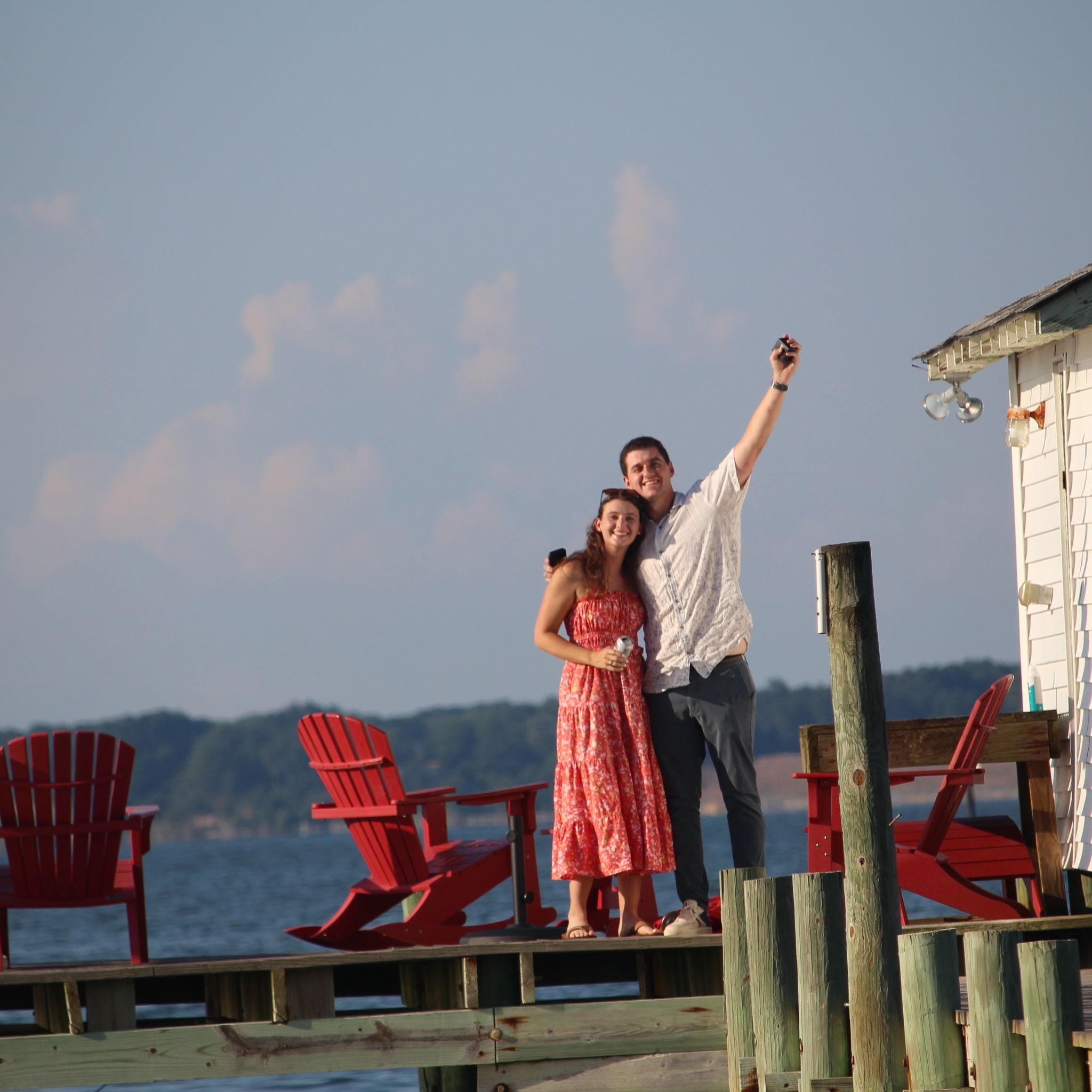 July 11, 2025 - our engagement at Ben's mom's house on the Rappahannock River!!