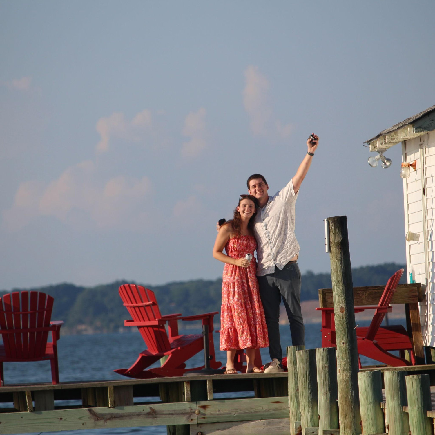 July 11, 2025 - our engagement at Ben's mom's house on the Rappahannock River!!