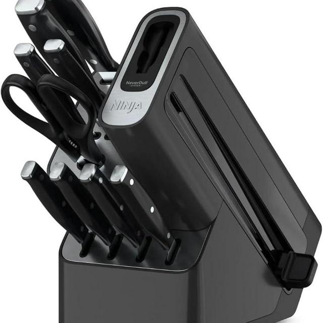 Ninja Knife Set Foodi NeverDull Essential 10-Piece Knife System with Built-in Sharpener, High Carbon Steel, K12010