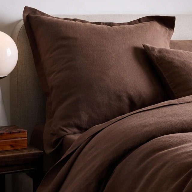 European Linen Euro Sham-Espresso