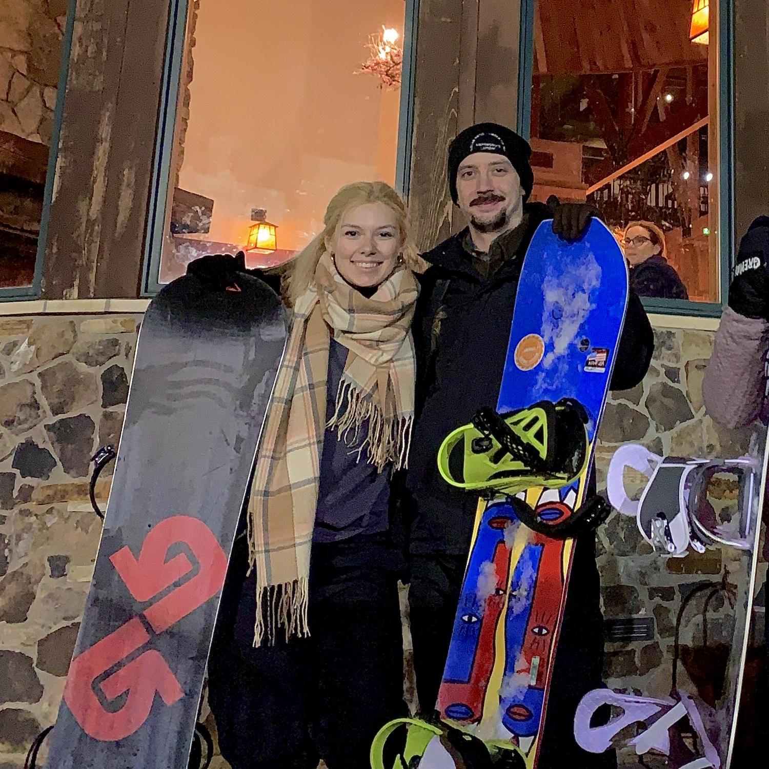 Snowboarding with Friends