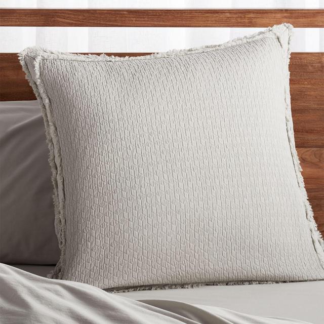 Washed Organic Cotton Grey Euro Pillow Sham